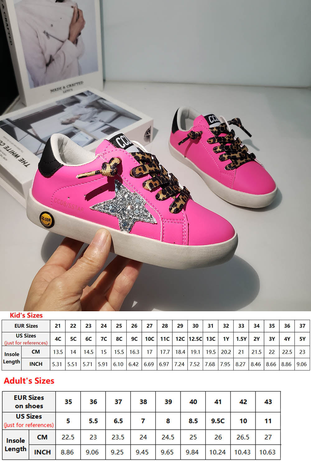 Mom & Me Hot Pink Cheetah Lace Star Sneaker