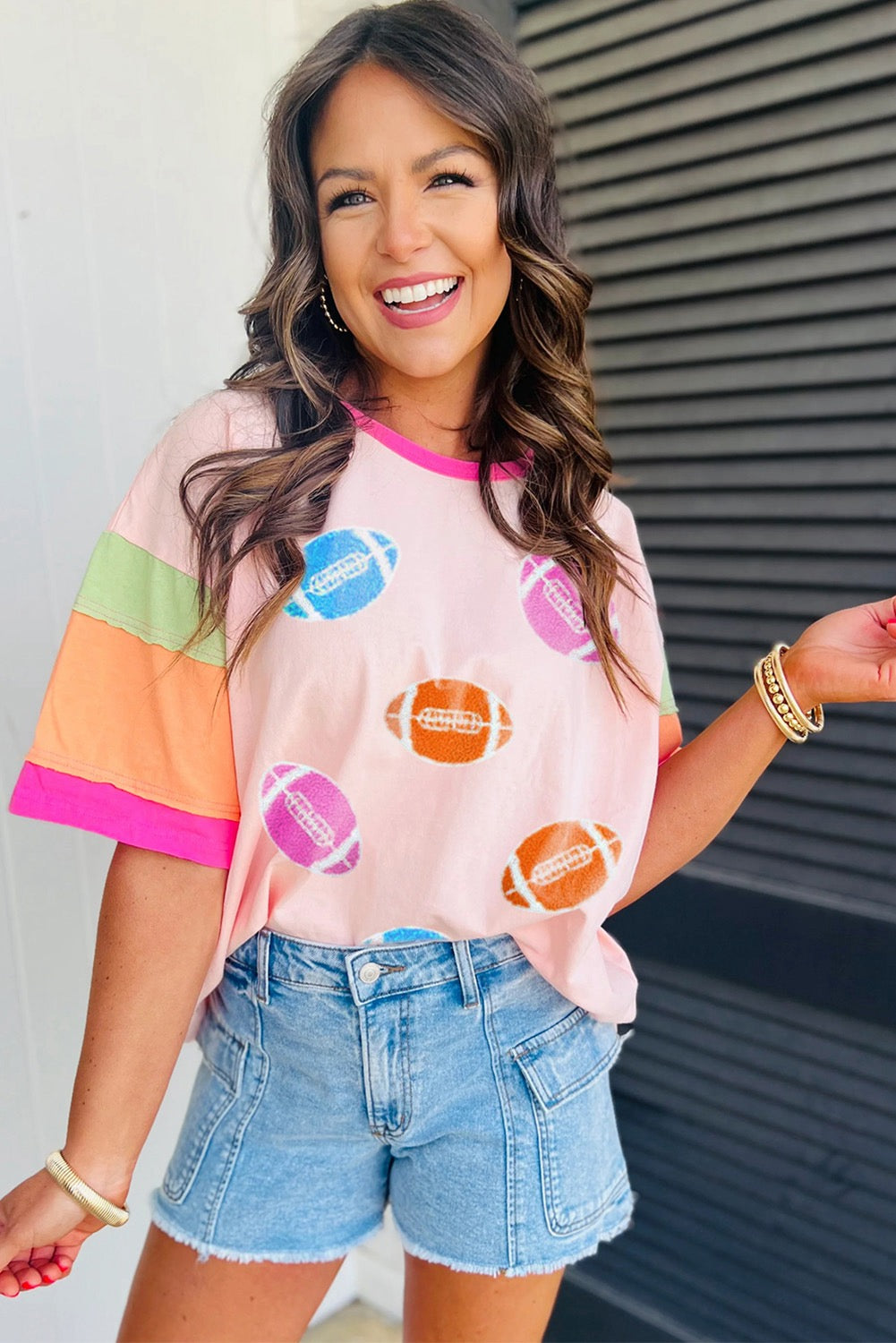 Colorblock Football Tee