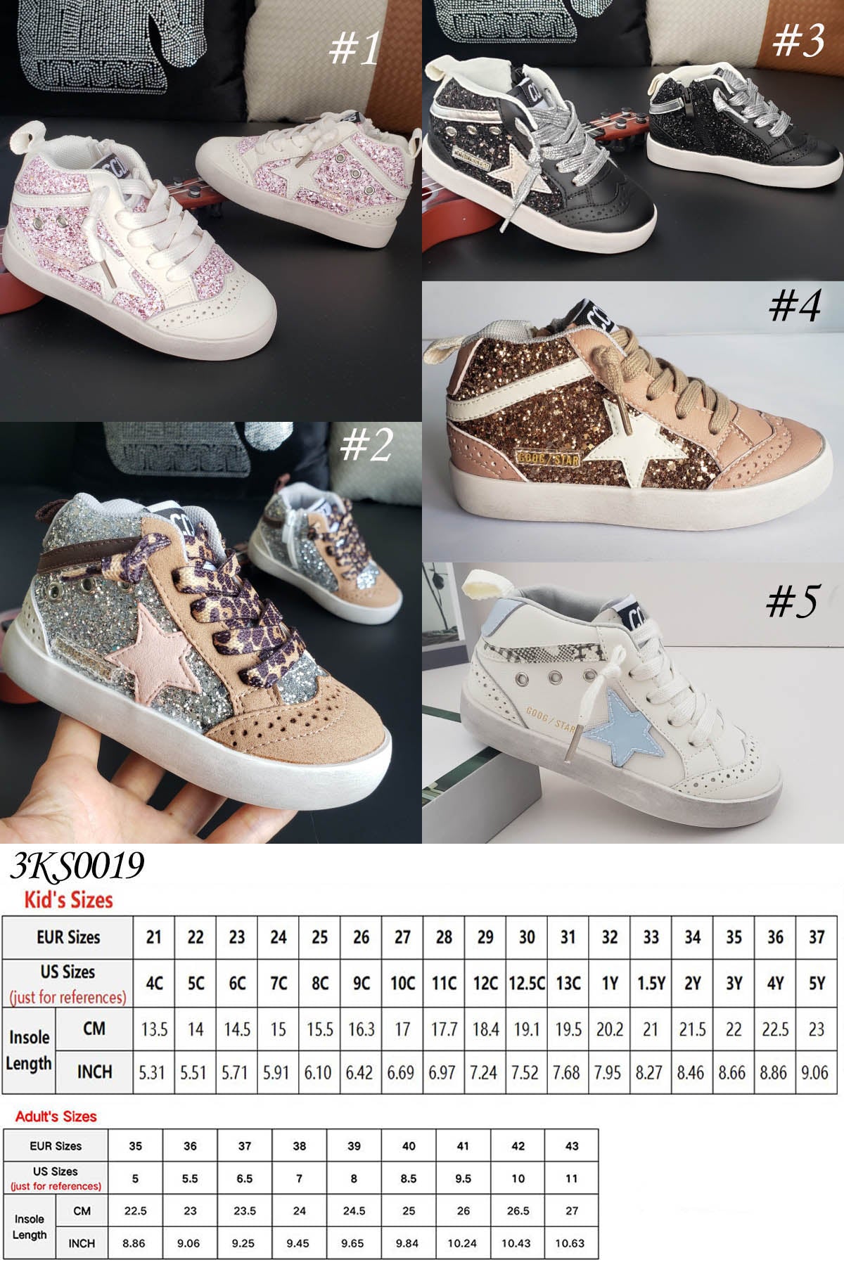Adult High Top Star Sneakers