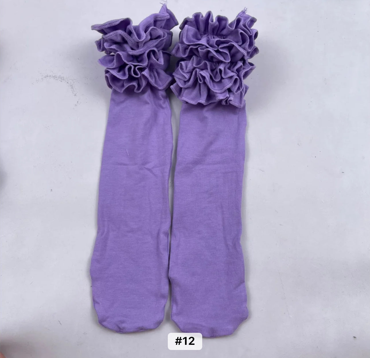 Solid Color Ruffle Socks