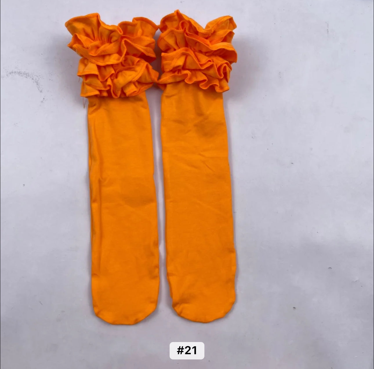 Solid Color Ruffle Socks