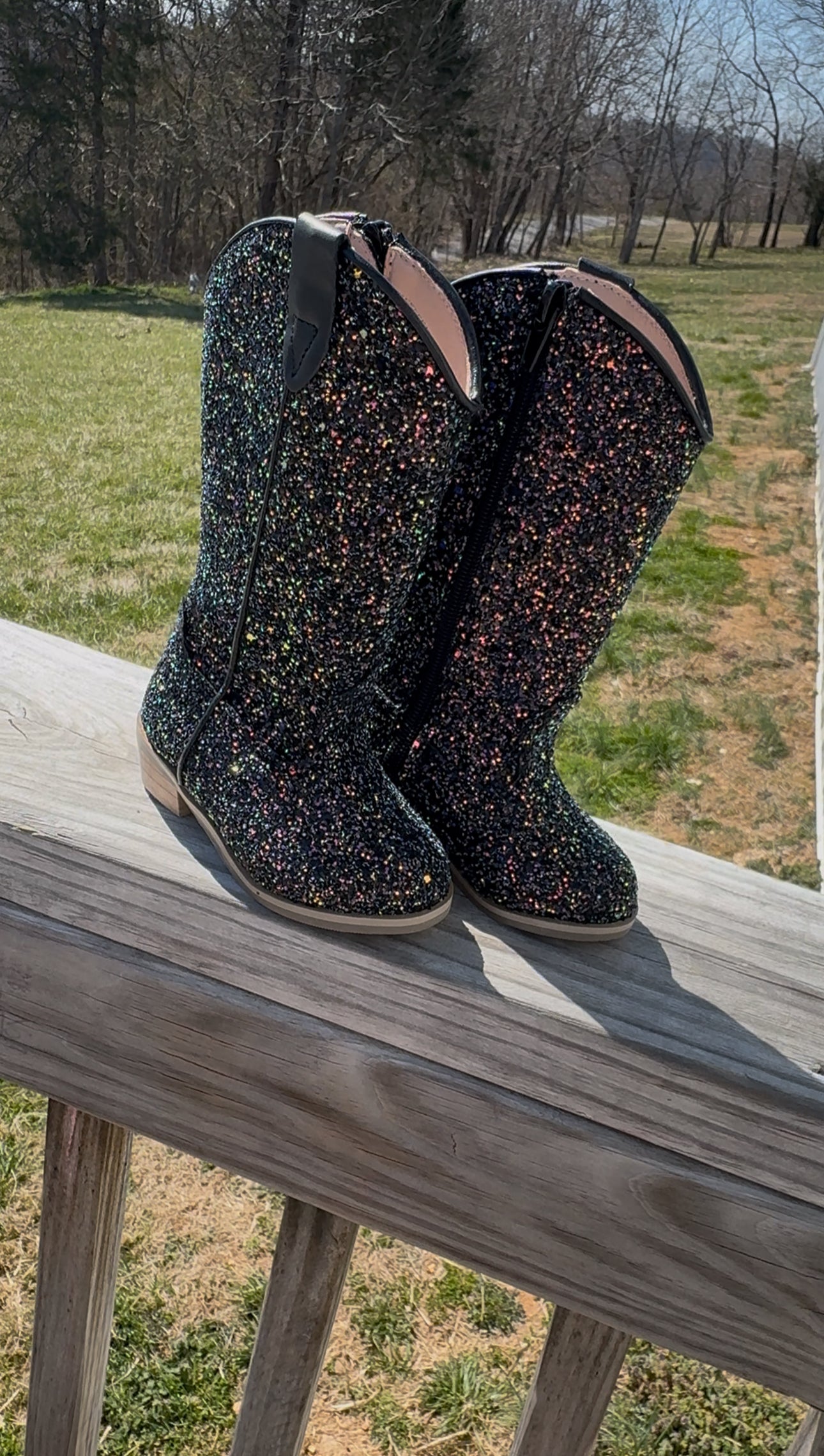 Black Glitter Cowgirl Boots