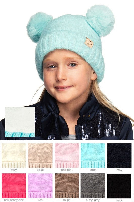 C. C Kids Beanie With Pom Pom and Lining Inside