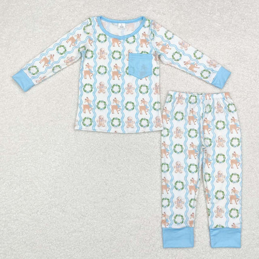 Blue Gingerbread Striped Set