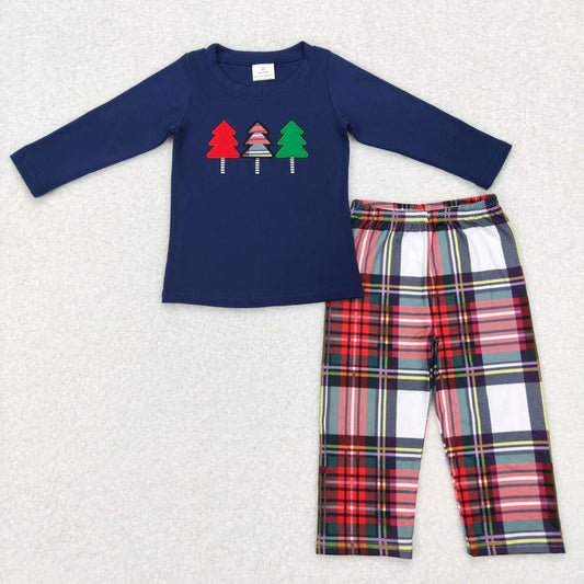 Christmas Trees Plaid Set