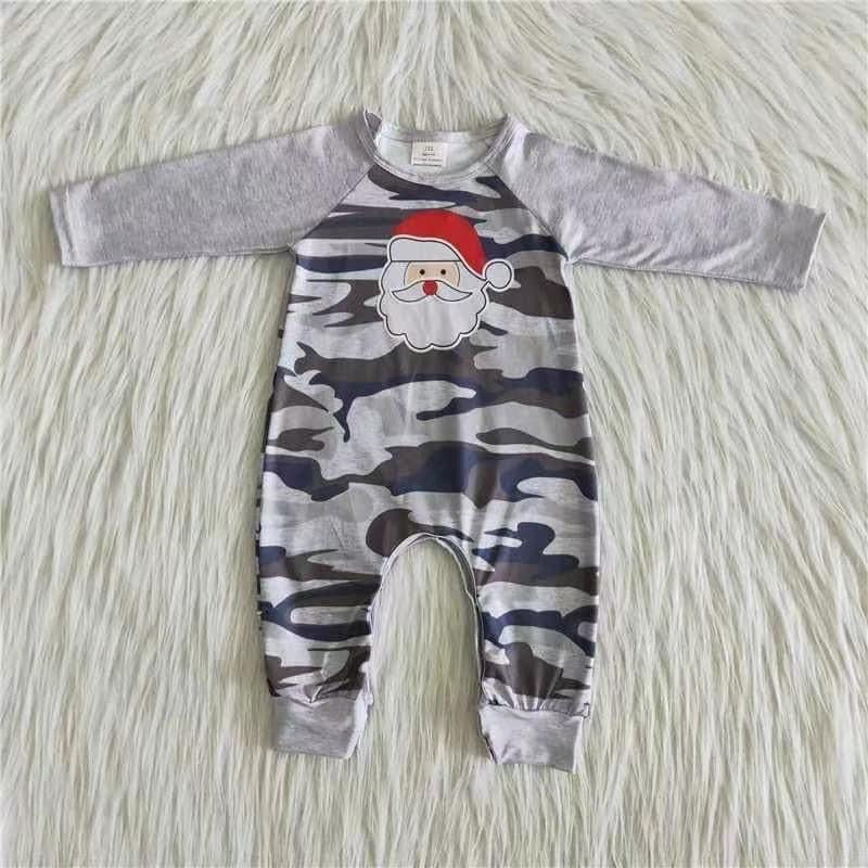 Grey Camo Santa Romper