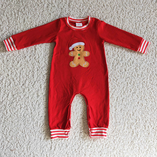 Embroidered Gingerbread Boys Romper