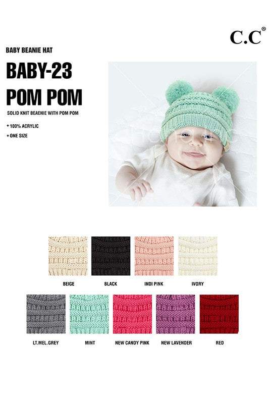 C. C Pom Pom Baby Beanie