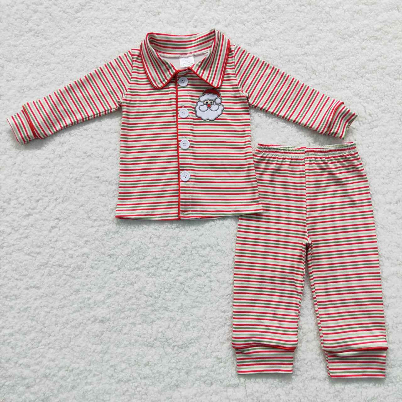 Striped Santa Boys Pajama Set