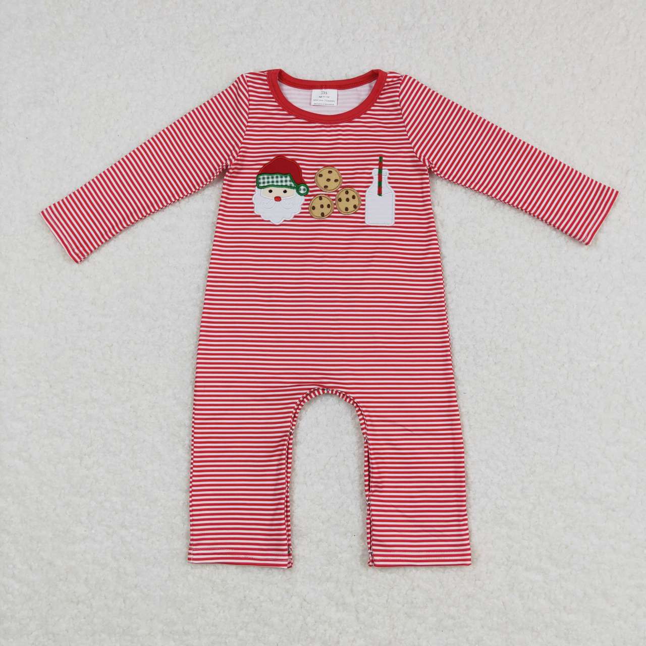 Milk and Cookies Striped Romper