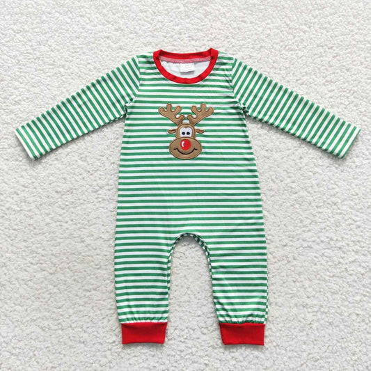 Reindeer Striped Romper