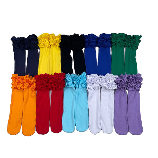 Solid Color Ruffle Socks