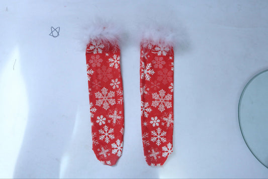 Red Snowflake Socks