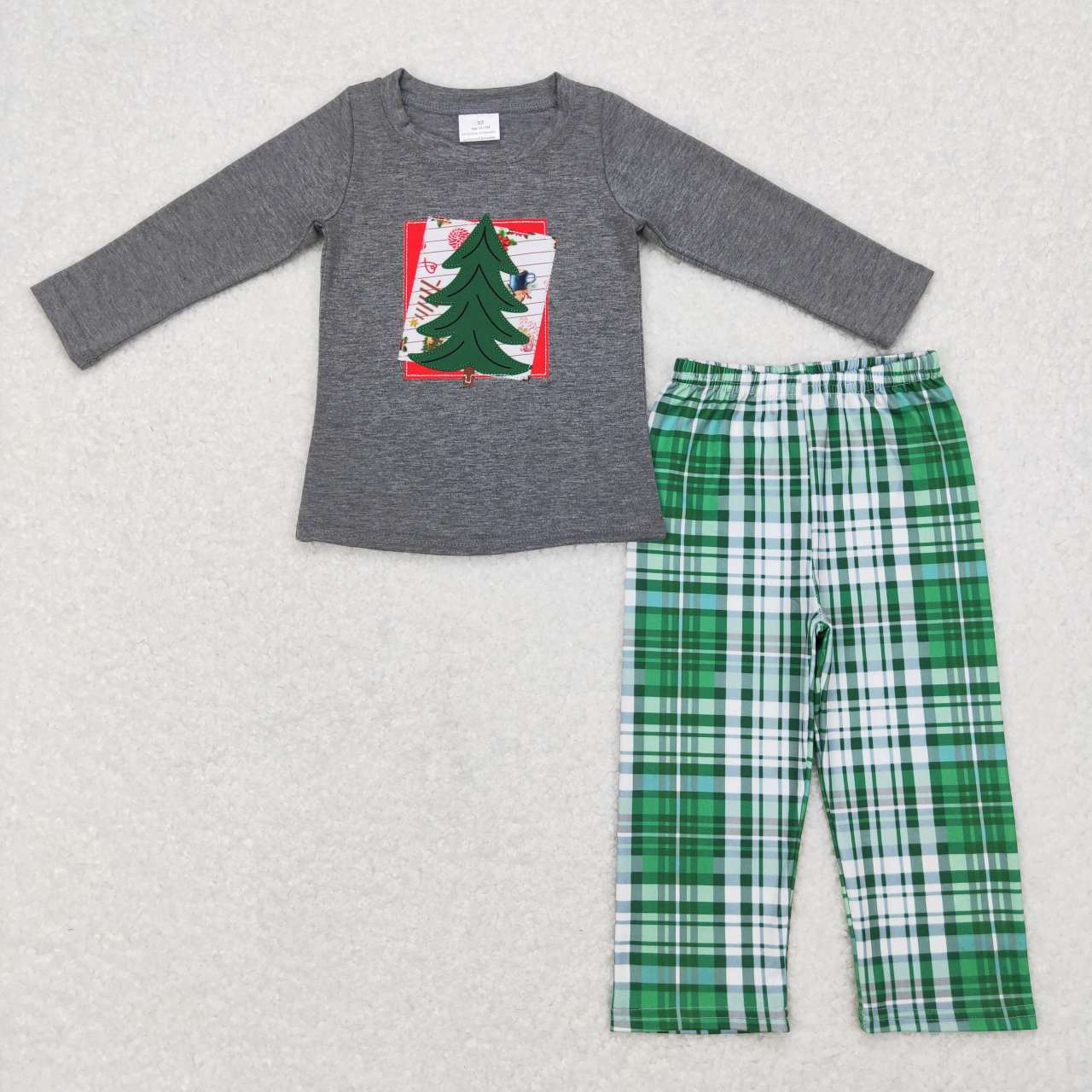 Christmas Tree Plaid Boys Set