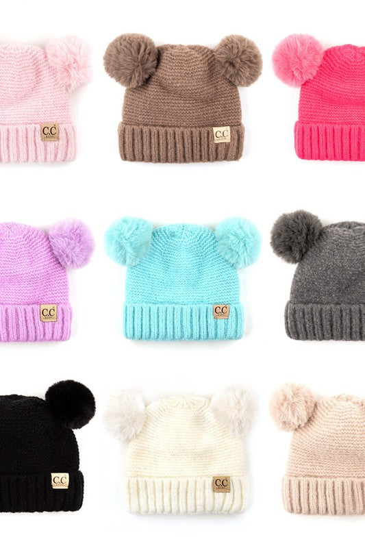 C. C Kids Beanie With Pom Pom and Lining Inside