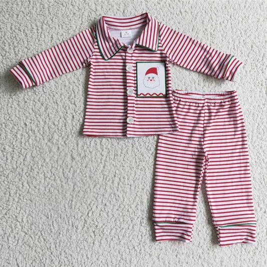 Striped Santa Pajama Set