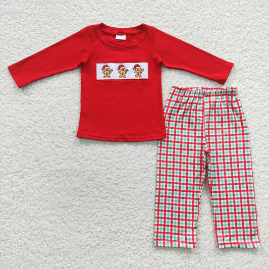 Gingerbread Man Red Plaid Set