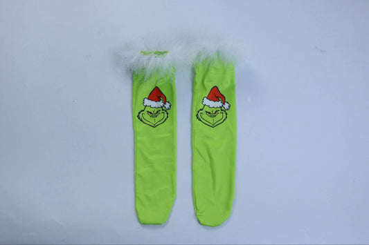 Green Face Green Fur Socks