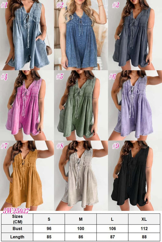 Sleeveless Soft Denim Romper