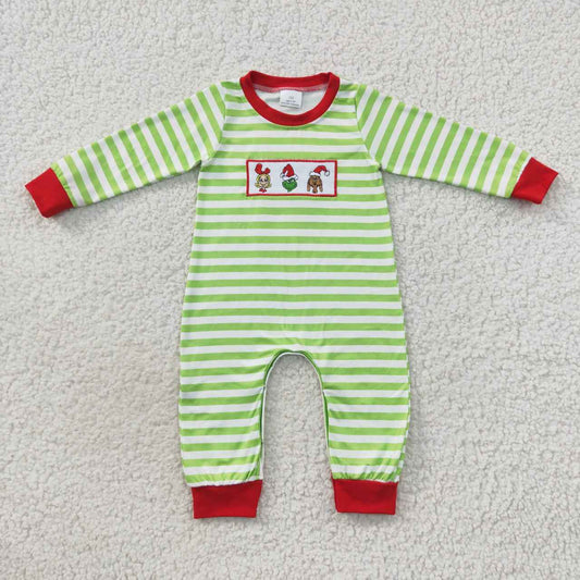 Green Face Striped Romper