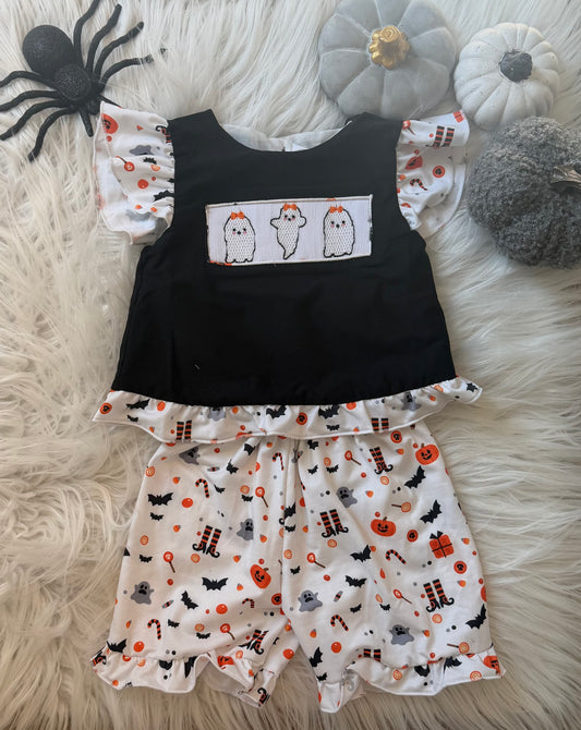 Girls Smocked Ghost Set