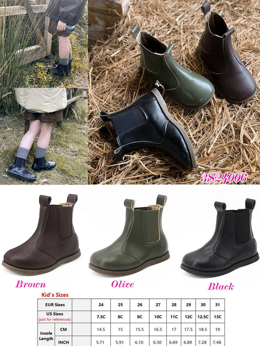 Girls Pleather Soft Sole Chelsea Boots