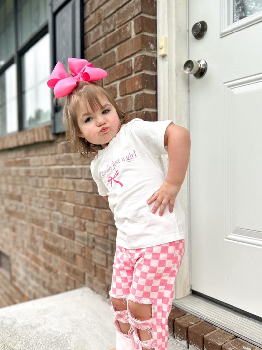 Checkered Denim Pants