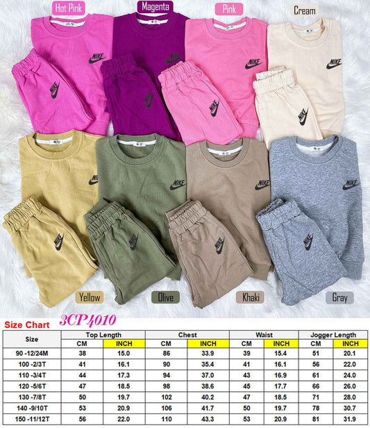 Kids NK Solid Color Sweat Set