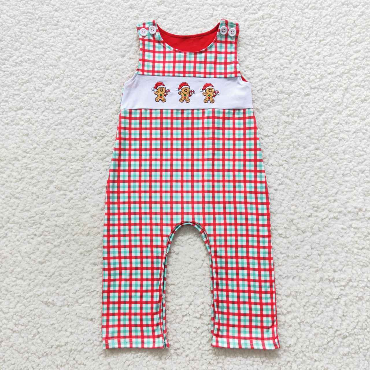 Embroidered Gingerbread Overalls