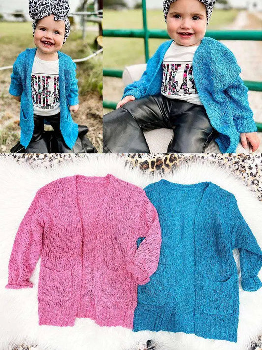 Girls Popcorn Sweater Cardigan