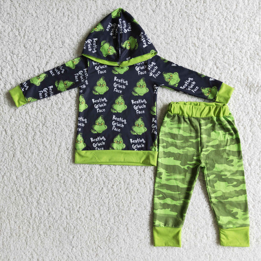 Camo Green Man Hoodie Set