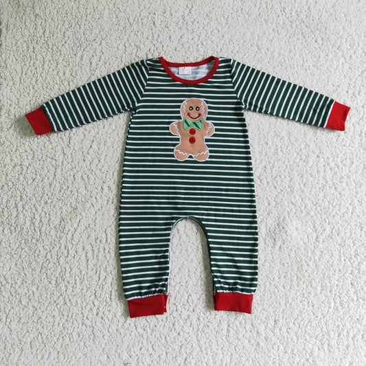 Striped Gingerbread Man Romper