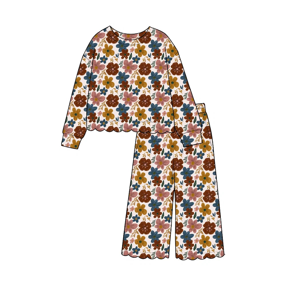 Fall Floral Scalloped Set