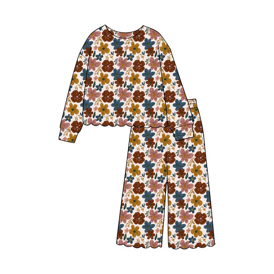 Fall Floral Scalloped Set