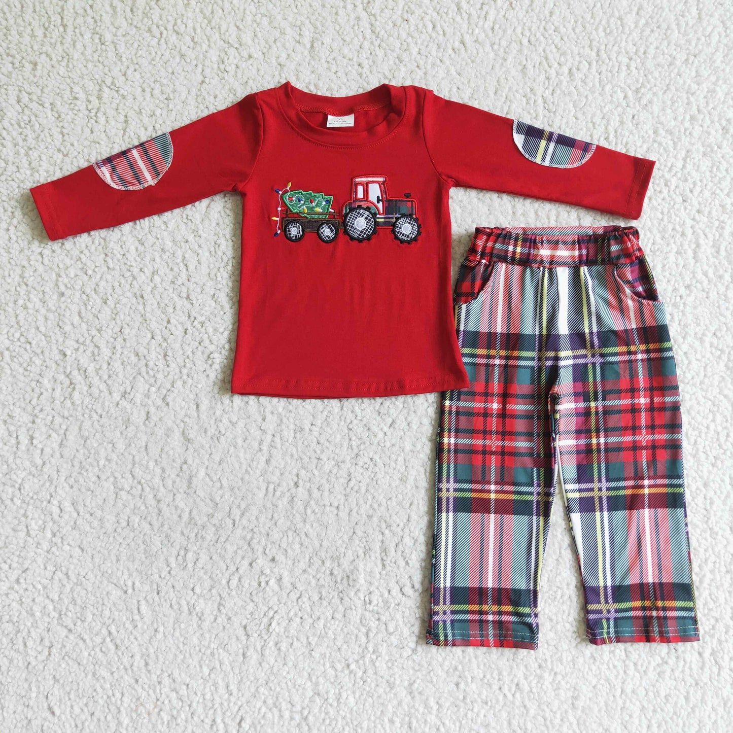 Plaid Tractor Set