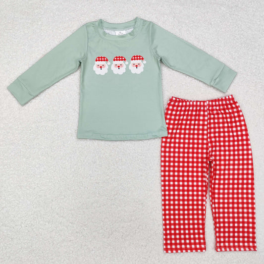 Christmas Santa Red Checkered Pants Set