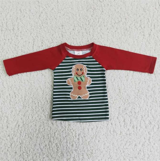 Embroidered Gingerbread Man Stripe