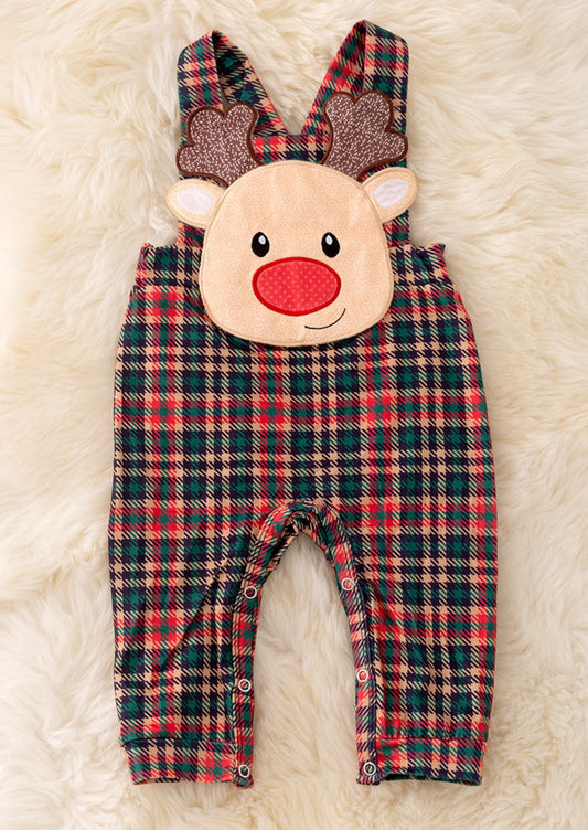 Plaid Reindeer Overalls