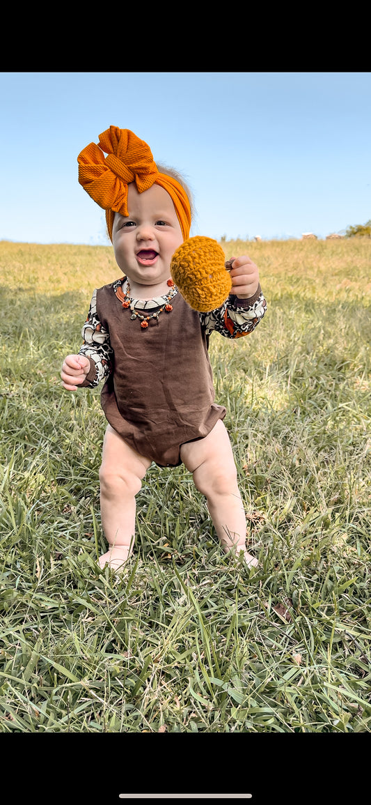 Cheetah Pumpkin Sweater Romper